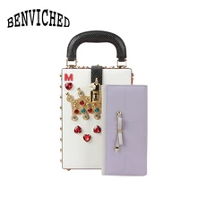 BENVICHED принцесса роскошные сумки женские сумки дизайнерские бриллианты натуральная кожа женская сумка на плечо вечерняя сумка L069