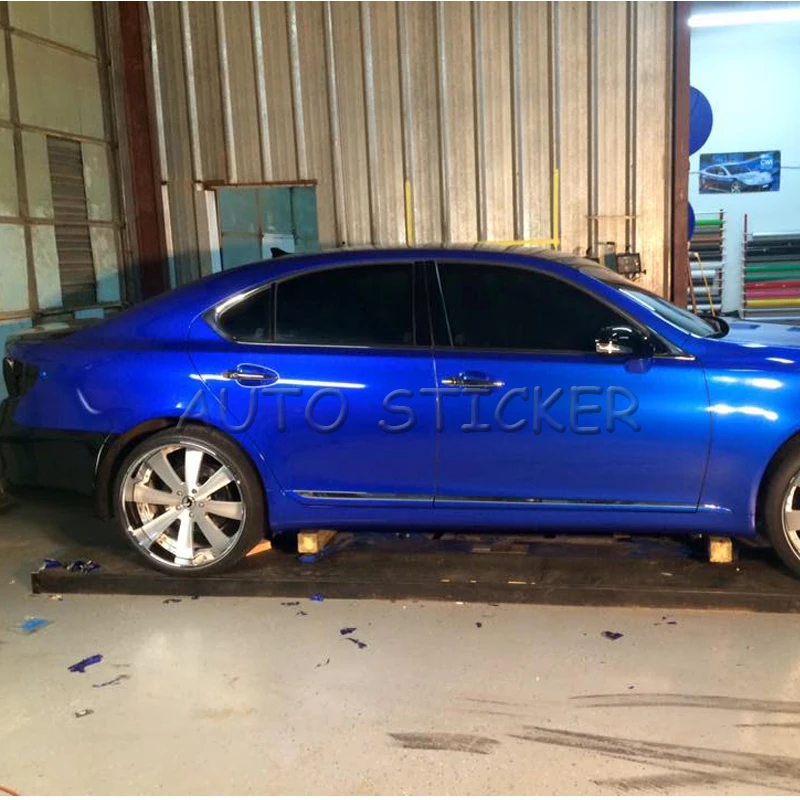 blue glossy metallic chrome film 2
