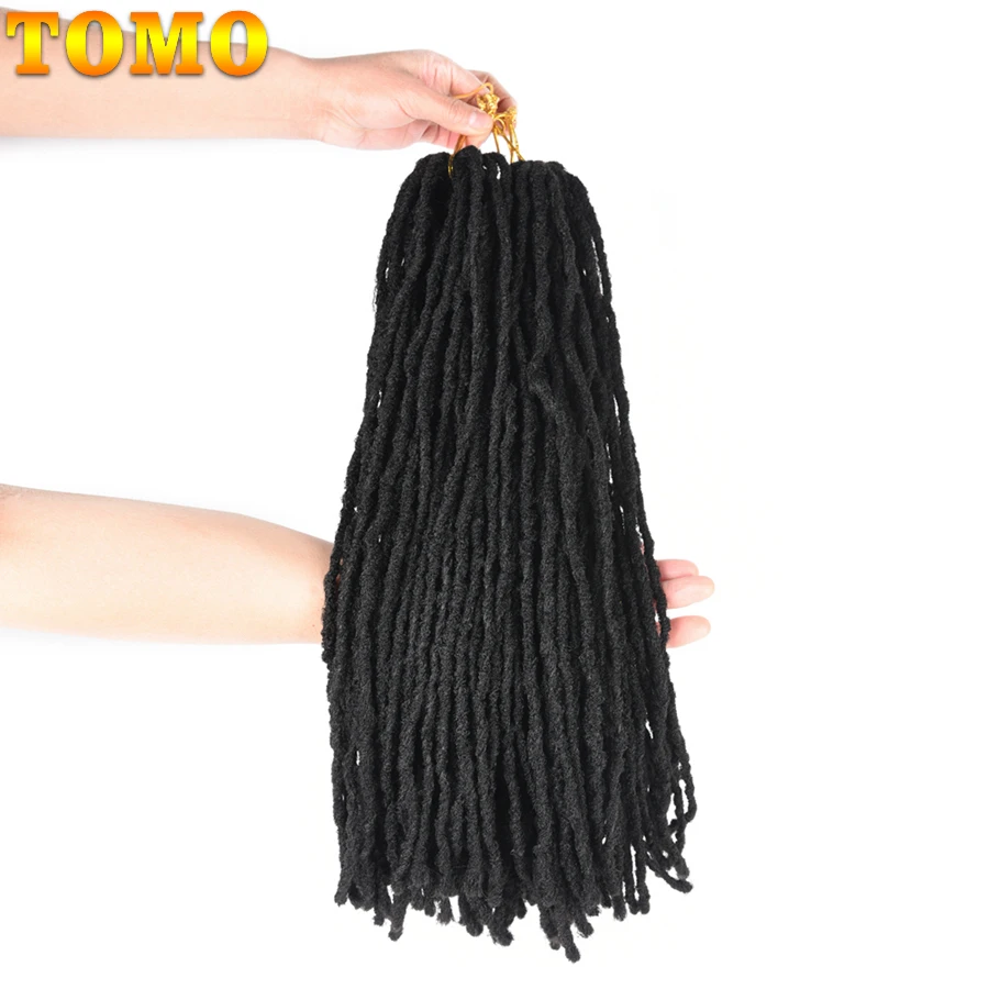 

TOMO 20Inch 12Strand Faux Locs Crochet Braids Hair Synthetic Braiding Soft Dread Hair Extensions Low Temperature Fiber