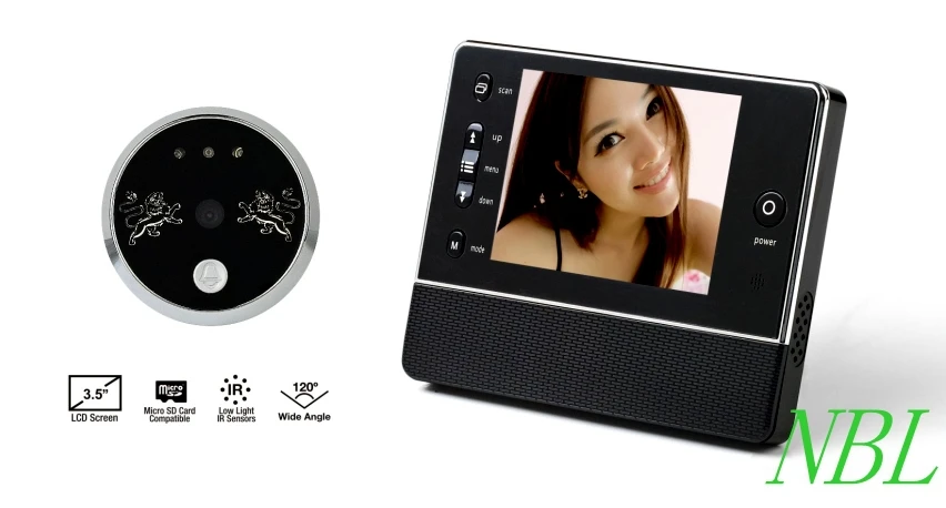 Kopen 3.5 Inch Smart Infrarood Deur Kijkgaatje Viewer Camera Ultra Heldere TFT LCD 3X Nachtzicht DoorViewers Video Recorder Deurbel