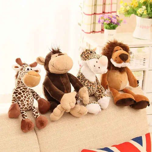 free shipping plush animals jungle tiger leopand lion giraffe toys kids gift birthday Christmas 7