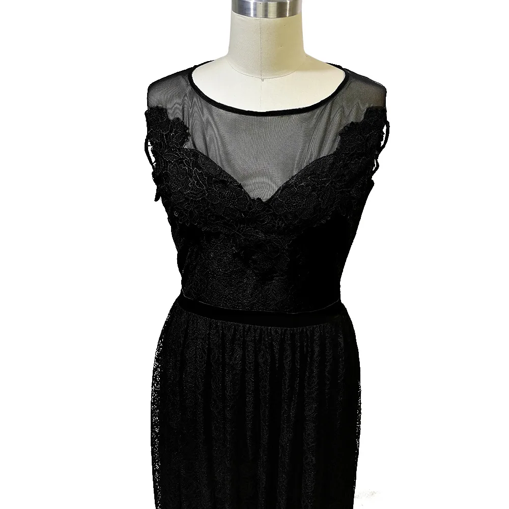 Autumn Women Plus Size Off Shoulder Lace Long Maxi Dress Sexy Evening Party Night Club Sleeveless A-Line Dresses Black Dresses