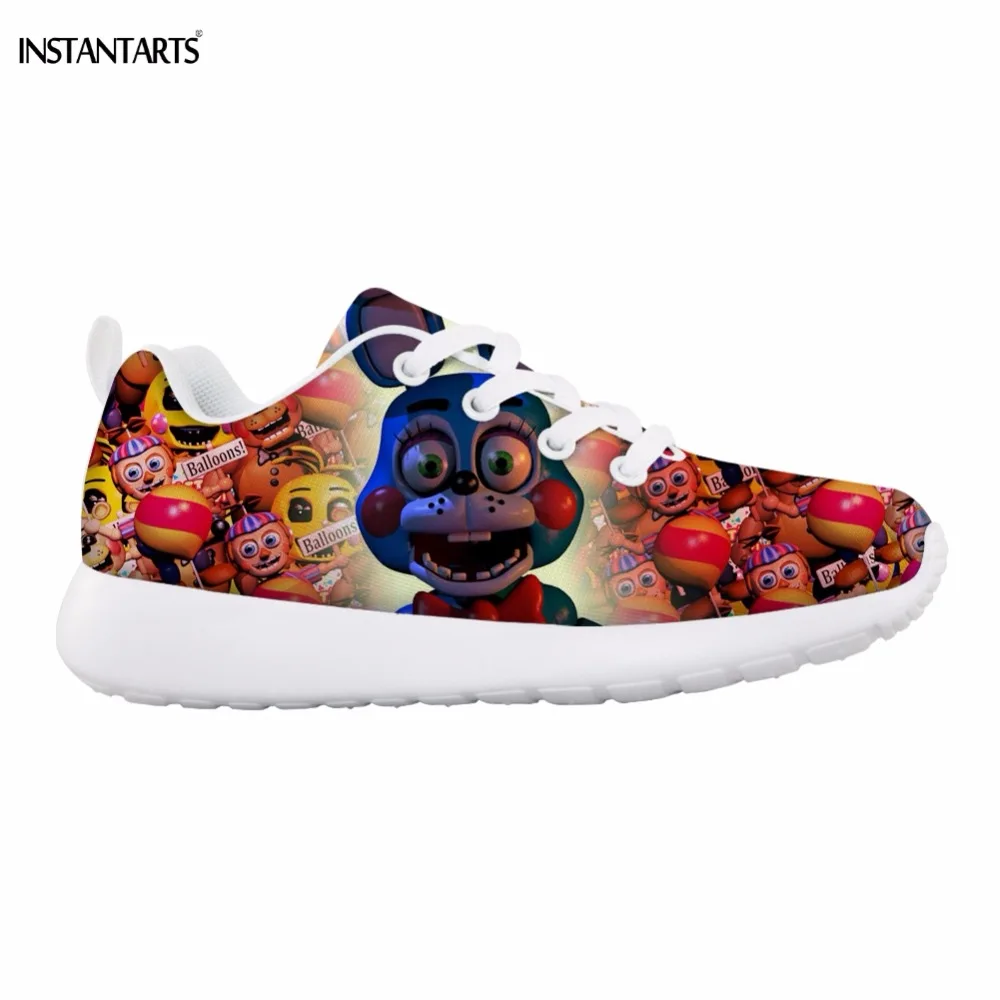 

INSTANTARTS Five Night At Freddy Printed Lace Up Running Shoes for Boys Outdoor Children Sports Shoes Breathable Sneakers Kids