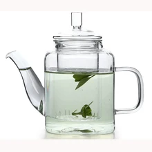 Прозрачный стеклянный чайник термостойкий чайный сервиз