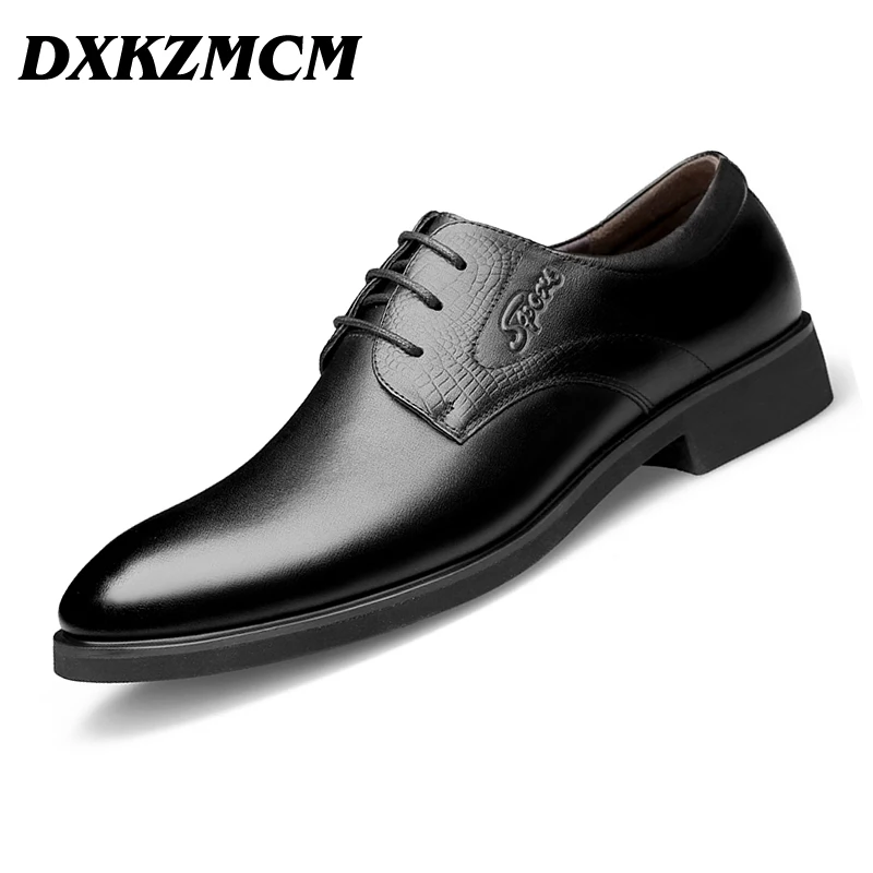 

DXKZMCM Handmade Men Dress Shoes Gentlemen Split Leather Shoes Formal Shoes Business Style Men Shoes