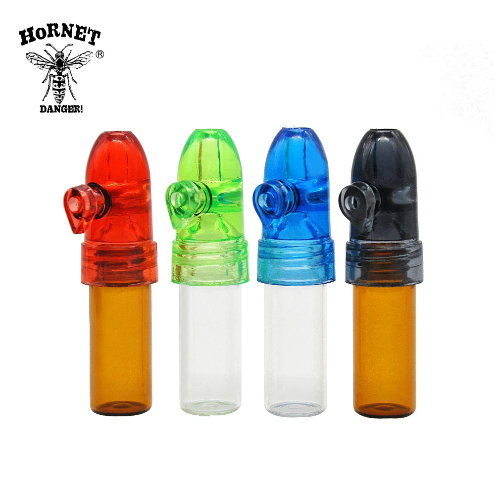 2pcs 53MM/67MM/82MM Plastic Glass Snuff Dispenser Rocket Snorter Sunff