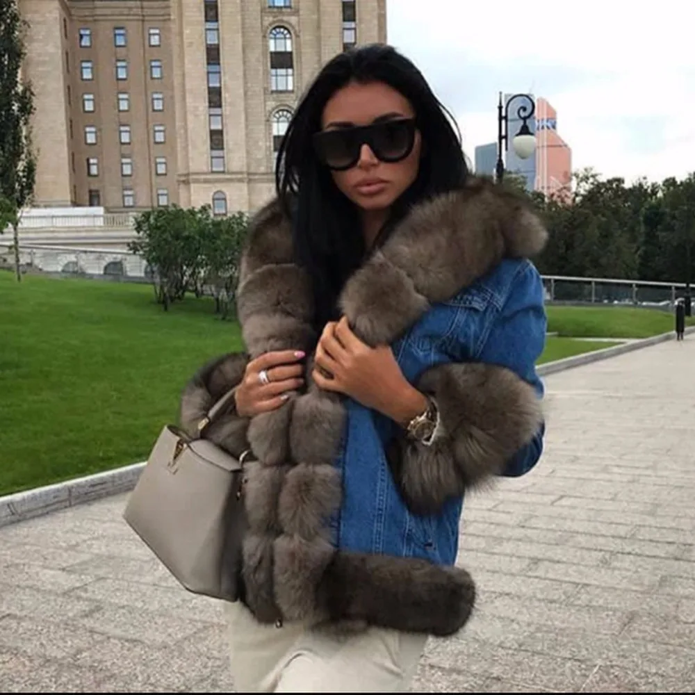 Real Fur Parka 2018 Winter Jacket Women Real Fur Coat Genuine Rabbit Fur Parkas Fashionable Natural Raccoon Fur Collar Parka
