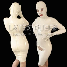 sexy adult closed latex dresses costume with hoods