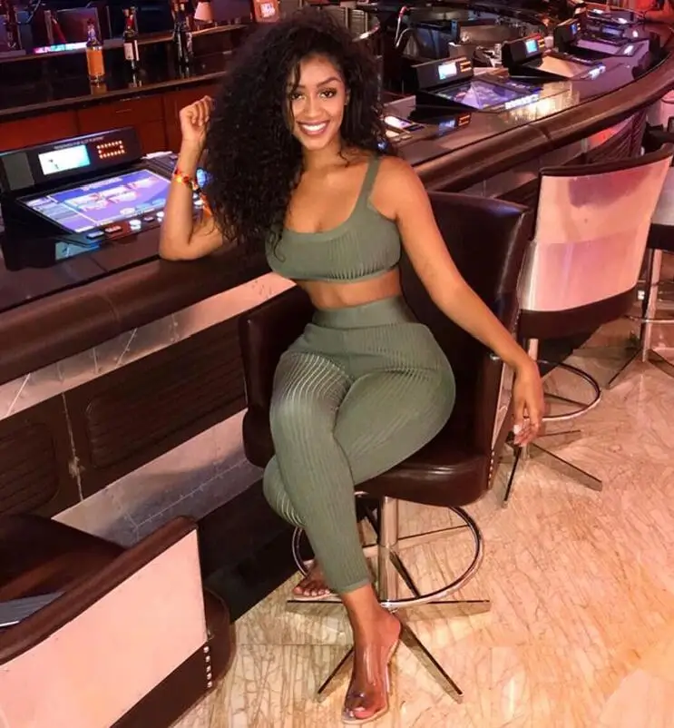 

Free Shipping Women Summer Sexy O Neck 2 Piece Bandage Set 2019 Designer Bandage Set