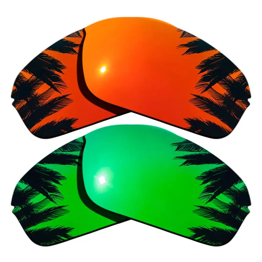 Orange Red-Green Поляризованные зеркальные линзы с зеркальным покрытием для замены-оправа из полупроволоки 2,0 в форме полупроводниковой оправы разных цветов - Цвет линз: Orange Red-Green