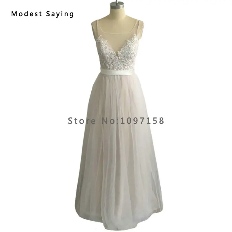 Elegant Ivory A Line Lace font b Wedding b font Dresses 2017 with Buttons vestidos de