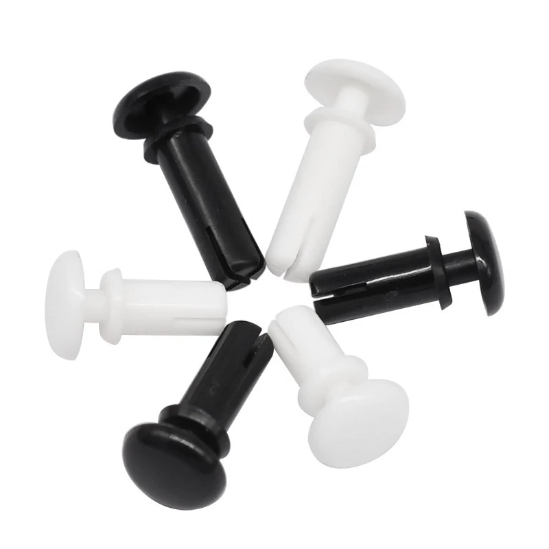 

100pcs Diameter 2.7mm R Type Expansion Rivet Nut Nylon Plastic Buckle Clip for Computer PCB Mother Board Black White