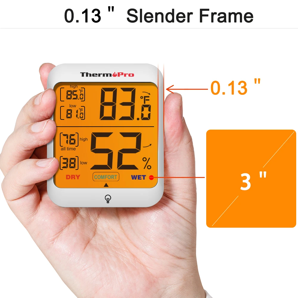 INF Termometro Igrometro Digitale Mini LCD - Misuratore Di Temperatura E Umidità Per Ambienti Interni, Preciso E Facile Da Leggere, Nero - 2