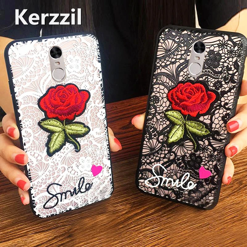 Kerzzil чехлы для телефонов с кружевными розами Xiaomi MI 8 8SE Mix2s 6X 5X A1 A2 Redmi S2 5A 5 Plus Note 3 4X 4