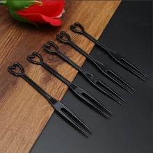 100pcs! 3 color Disposable Plastic fruit fork,cake fork, Small fruit Sign Party supplies Wedding birthday Tableware.