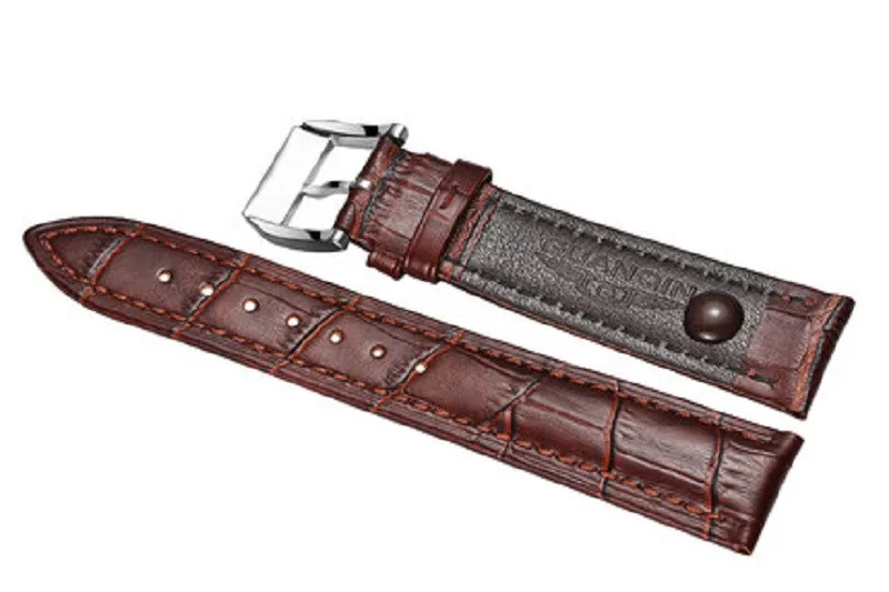 2016 GUANQIN Watchband Buckle Black Brown Watchbandes Genuine Leather Watch band 20mm High Quality Watch Strap (2)