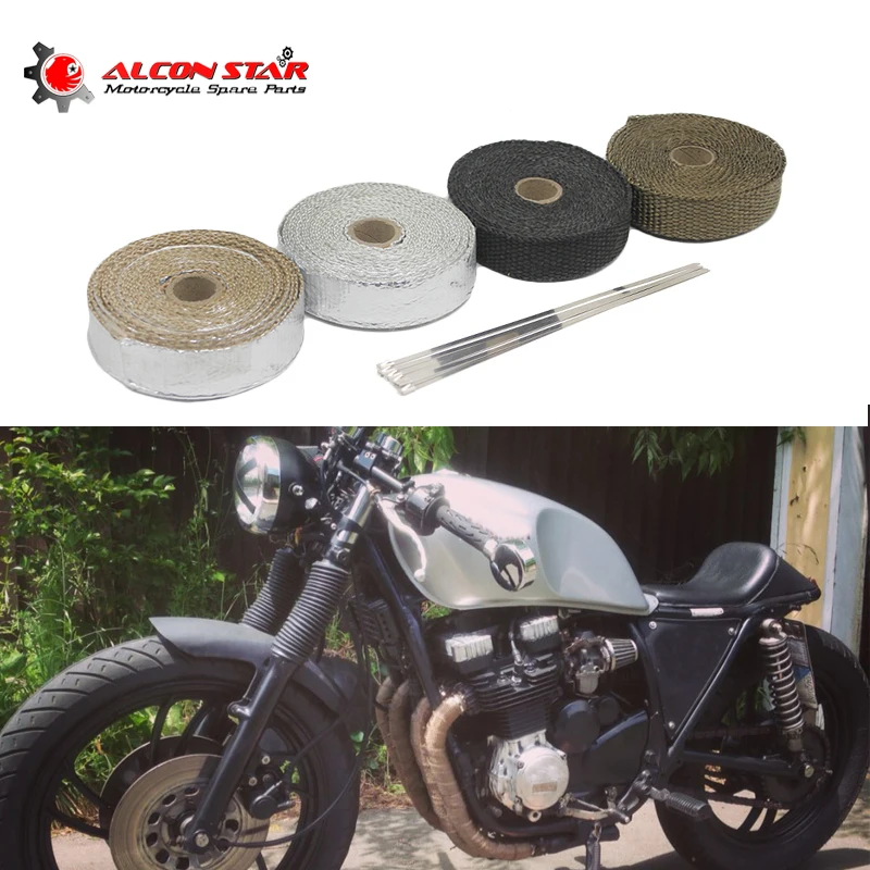

Alconstar- 5M/10M/15M Heat Shield Thermo Turbo Wrap Tape For Car Motorcycle Exhasut Pipe Reflective Insulation Kit Refit Design