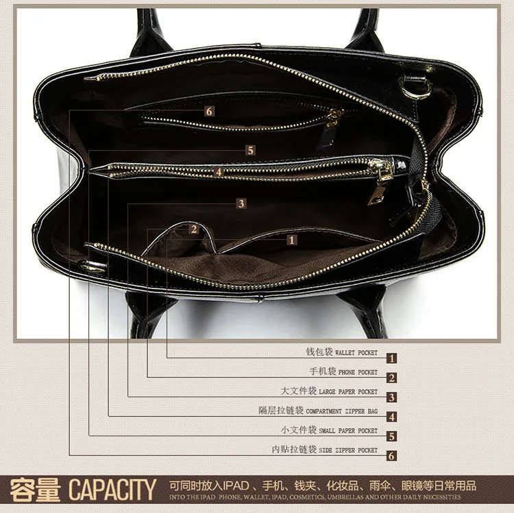 Real leather Luxury Women Handbag Shoulder Tote Bag Black Casual Ladies Leisure Crossbody Hand Bags (33)