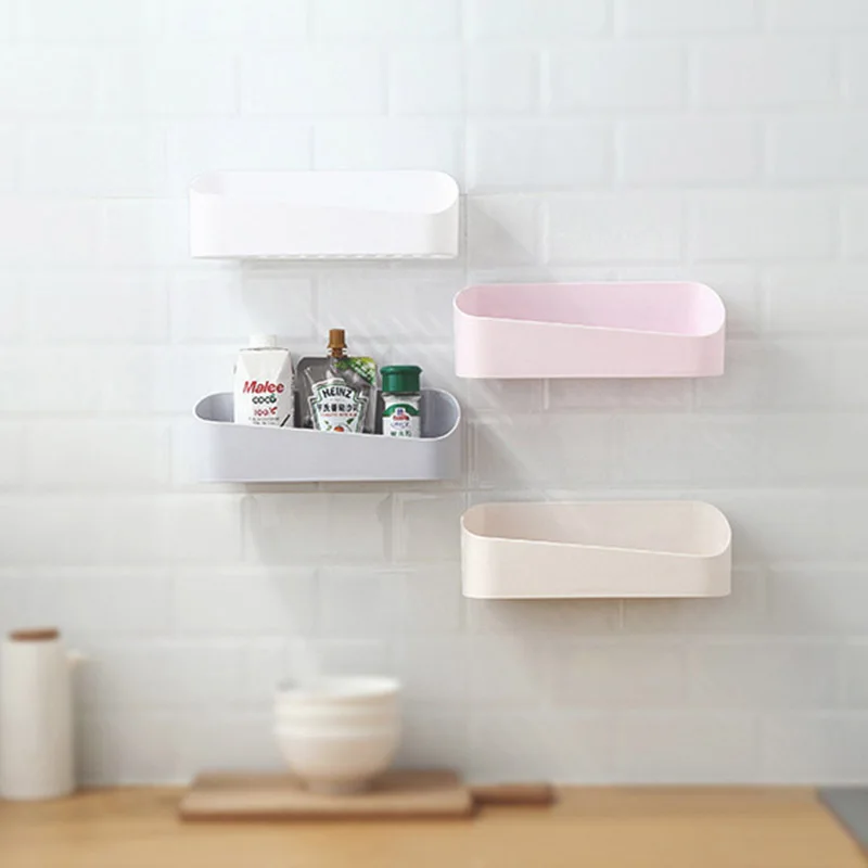 

Bathroom Shelf Shampoo Holder Toothpaste Toothbrush Geometry Racks Double Sucker Storage Rack for Kitchen Tray