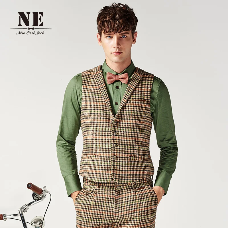 2016 Spring Fashion Men Classic Vest 27 Wool Brand Clothing Casual