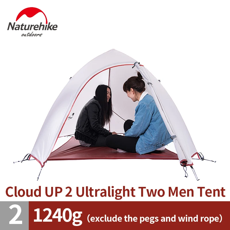 Naturehike Cloud Up Series 1 2 3 человек Сверхлегкий тент 20D силиконовый тент двухслойный Открытый Кемпинг туристический тент с бесплатным ковриком