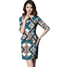 African Women Fashion Half Sleeve Wax Tops+Skirts Set Two Piece Suit Custom Made Plus Size Lady Party Costume