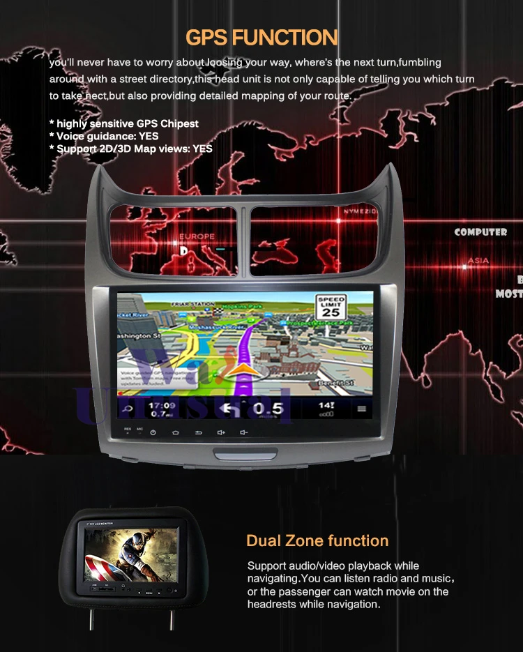 Discount 2 din 9 Inch Android 8.1 Car Radio Player For Chevrolet Sail 2010 2011 2012 2013 2014 GPS Navigation Stereo With BT WIFI 3G Maps 6