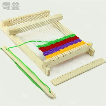 

1PC Weaving Loom Kids Baby Toy Wooden Craft Traditional Hand Pretend Gift For Child Play Knitting QDD9376