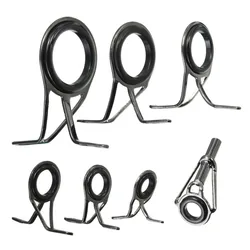 New 7PCS  Fishing Rod Guide Oval Fishing Rod Eyes Guides Line Rings Pole Repair Kit 5-18mm Dia Set New