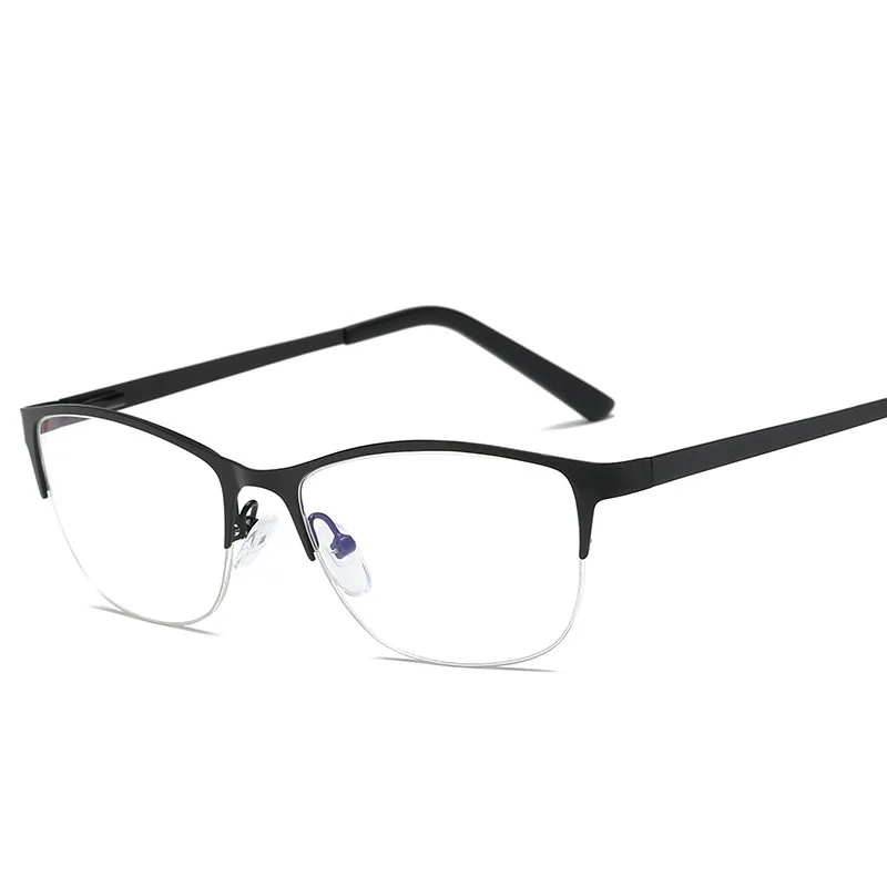 Noenname_null Women's Eyeglasses Frame, Men's Black Eyeglasses Frame, Metal Half-frame Eyeglasses High-grade Myopia Frame Noenname_null Women's Eyeglasses Frame, Men's Black Eyeglasses Frame, Metal Half-frame Eyeglasses High-grade Myopia Frame