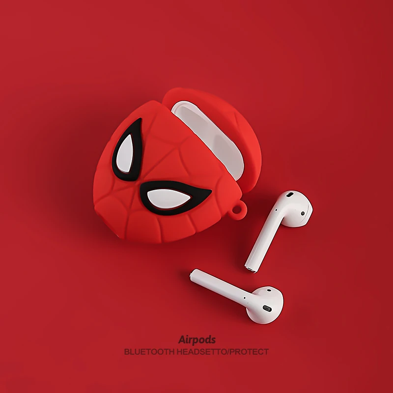 Супергерой чехол для Apple Airpods 2 Человек-паук чехол 3D милый беспроводной Bluetooth покрытие для наушников зарядная коробка аксессуары