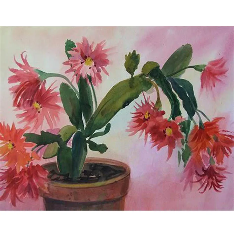 

NEW Watercolor,5d diy Diamond painting Cactus Plant full square drill crystal Diamond Embroidery Cross Stitch picture home decor