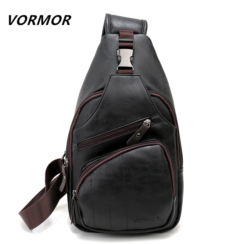 

VORMOR Large Size Fashion Leather Crossbody bag Man Shoulder Bag Burglarproof Black Men Messenger Bag Male Chest Bag