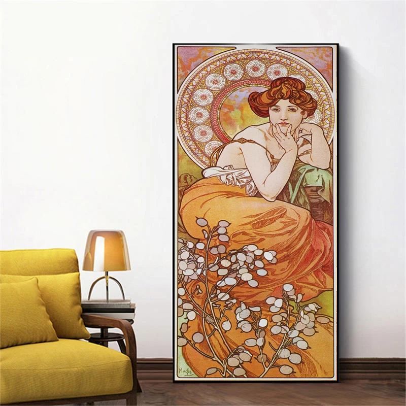 

Alphonse (Alfons) Mucha Abstract Art Canvas Posters Wall Picture for Living Room