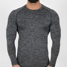 Новые мужские футболки для бега быстросохнущие спортивные, облегающие спортивные баскетбольные тренировочные мужские джоггеры с длинными рукавами футболки
