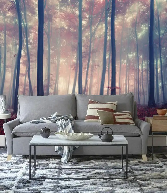 

Custom Size 3D Photo Mural Mystic forest Removable Wall Papers Self-adhesive Vinyl Wall Sticker Art Home Decor Mural