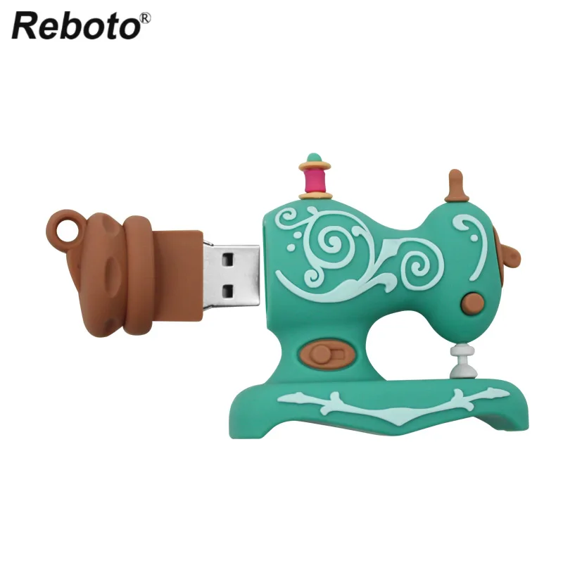 Reboto USB флеш-накопитель для швейной машины, 32 ГБ, 64 ГБ, 16 ГБ, 8 ГБ, USB 2,0, милая мультяшная карта памяти, 4 Гб, мини-флешка, u-диск, подарок