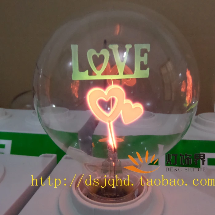 

Edison Industrial Tungsten Wire Flame Bulb (Sunflower, Star, Rose, LOVE) Romantic Decoration E27 Bulb
