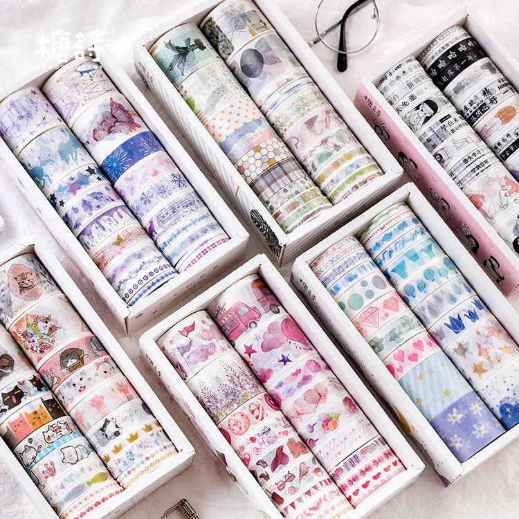 

20rolls/set Colorful Collage Story Nordic life/Anime girl/cute lazy cat/sky Decoration Washi Tape DIY Scrapbooking Masking Tape