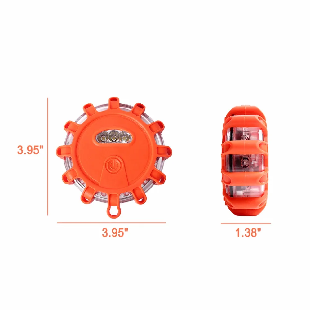 3 шт. СВЕТОДИОДНЫЙ дорожный аварийный светильник светодиодный вспышка безопасности светильник для дорожного покрытия Предупреждение магнит мигание диск маяк с сумкой для хранения