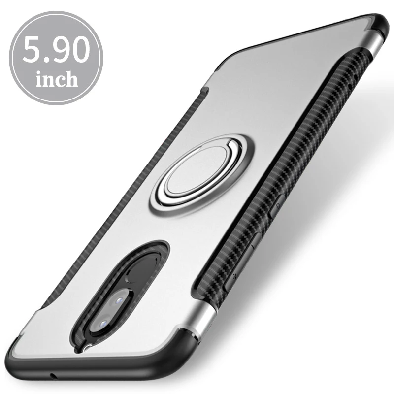 For-Huawei-Mate-10-Lite-Case-Car-Holder-Stand-Magnetic-Suction-Bracket-Finger-Ring-TPU-PC(10)