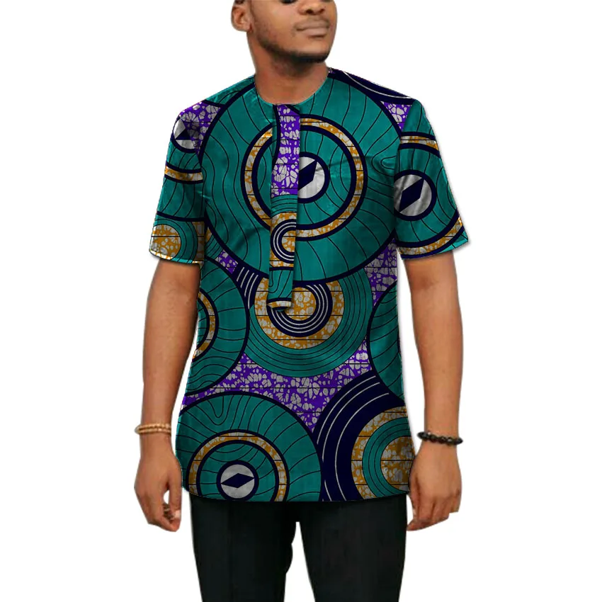 

African Clothes Fashion Men Tops Summer Short Sleeve Ethnic Style Tees T-Shirt African Clothes Customized