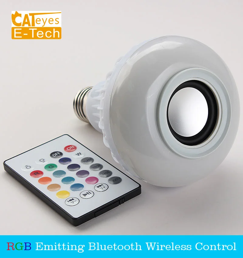 

E27 Smart RGB RGBW Wireless Bluetooth Speaker Bulb Music Playing Dimmable LED Bulb Light Lamp with 24 Keys Remote Control