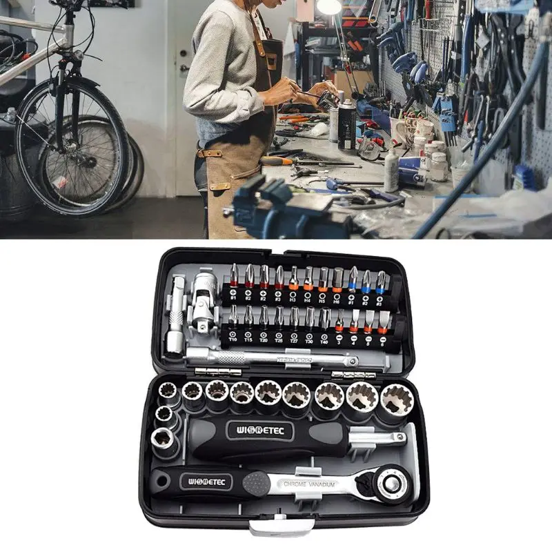 Высокое качество 38 шт. мини-Трещоточный ключ набор 1/4 торцевой отвертки головка Шестигранная Трокс слот бит для ремонта велосипеда ручные инструменты S2 материал