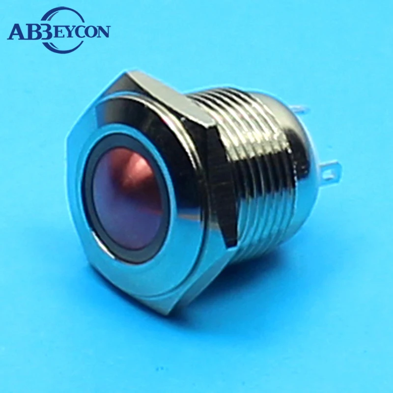 

ABBEYCON 16mm round head momentary IP67 waterproof metal motorcycle switch