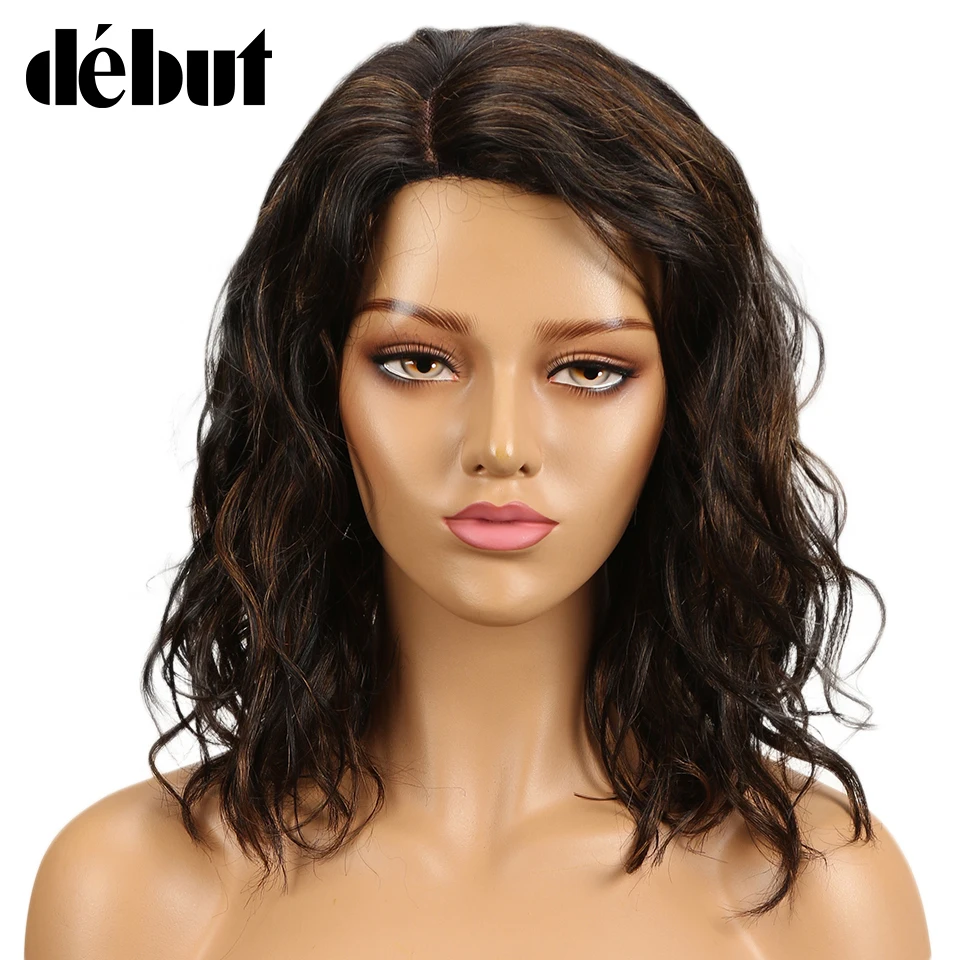 

Debut Brazilian Body Wave Wig Bouncy Curls T1B/30 Remy Human Hair Wigs For Black Women None Lace Frontal Wigs Ombre Piano Color