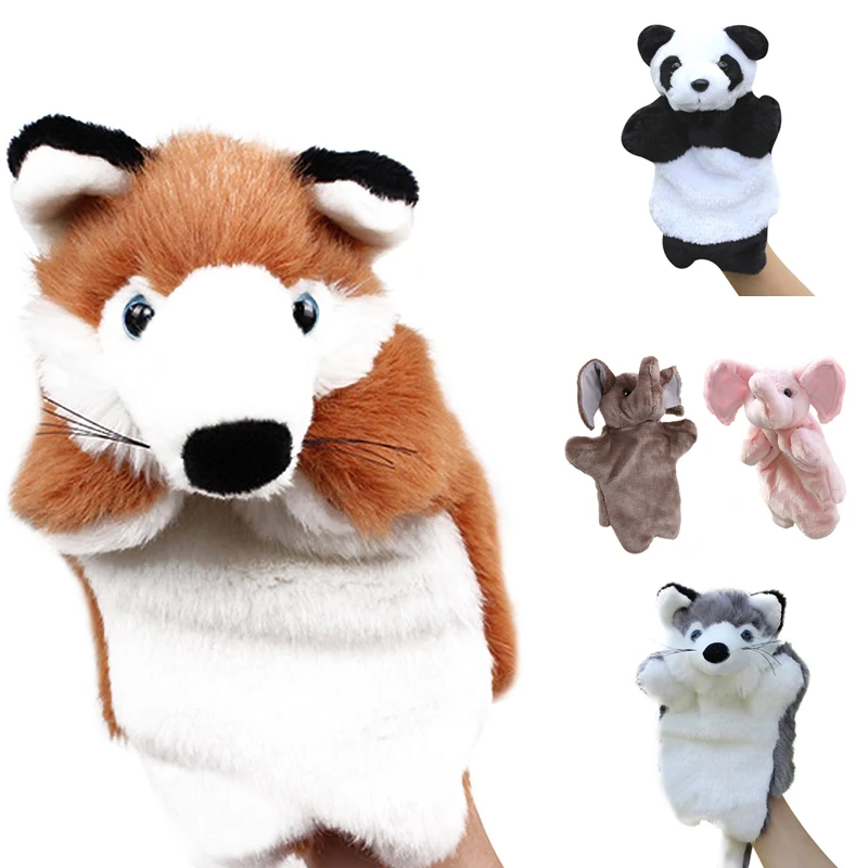 

Cute Animal Hand Puppet Performance Show Sleep Story Soft Plush Elephant Panda Fox Parent-Kids Interaction Hand Puppet Game Toy