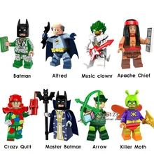 100 шт. PG8110 Супер Герои Бэтмен Альфреда средство от моли Зеленая Стрела сумасшедшее одеяло строительные блоки развивающий конструктор для детей игрушки