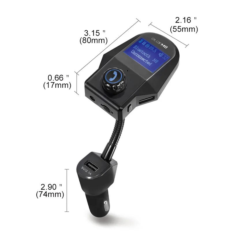 Bluetooth автомобильный набор, Handsfree, MP3 Audio Music Player приемник Музыка FM передатчик модулятор Автомобильный Зарядное устройство Поддержка TF-карты/U диск