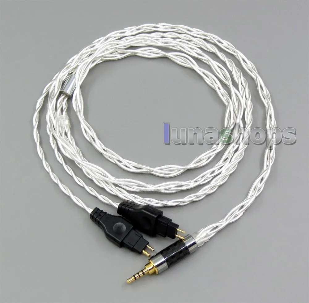 

LN006079 2.5mm 3.5mm 4.4mm 4 Cores Pure Silver Shielding Headphone Cable For Sennheiser HD25-1 SP HD650 HD600 HD580 HD525